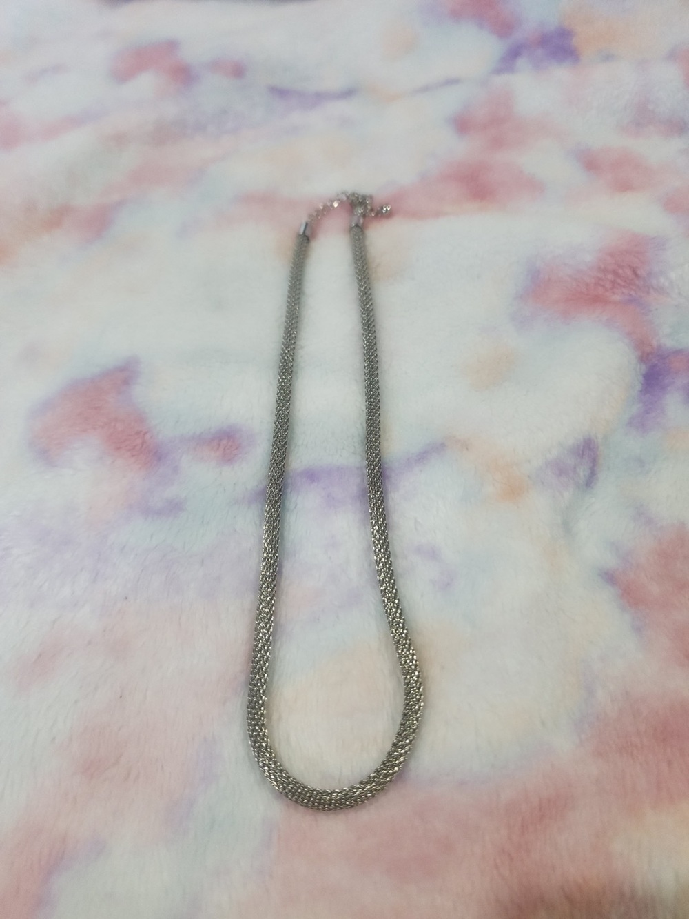 Silver Mesh Chain Necklace - Women's Jewelry